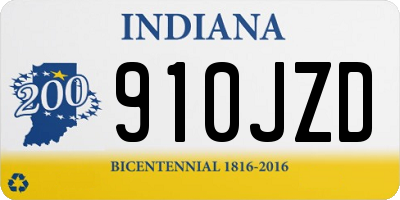 IN license plate 910JZD