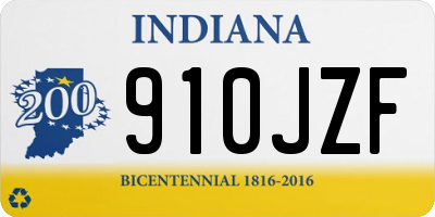 IN license plate 910JZF
