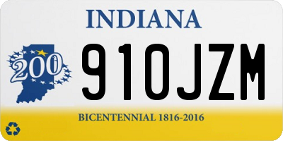 IN license plate 910JZM