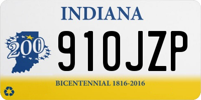 IN license plate 910JZP
