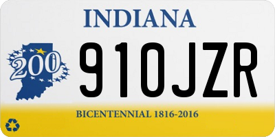 IN license plate 910JZR