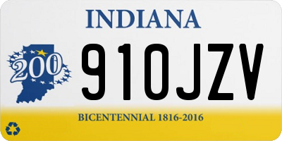IN license plate 910JZV
