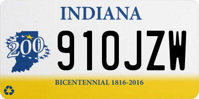 IN license plate 910JZW