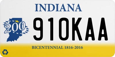 IN license plate 910KAA