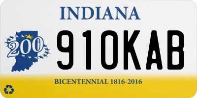 IN license plate 910KAB