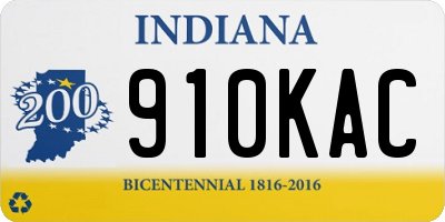 IN license plate 910KAC