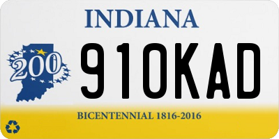 IN license plate 910KAD