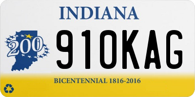 IN license plate 910KAG