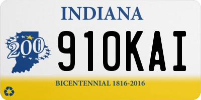 IN license plate 910KAI