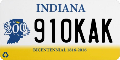 IN license plate 910KAK