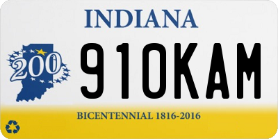 IN license plate 910KAM