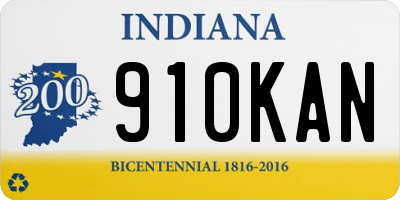 IN license plate 910KAN