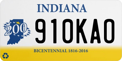 IN license plate 910KAO