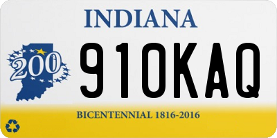 IN license plate 910KAQ