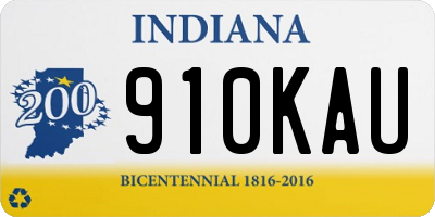 IN license plate 910KAU