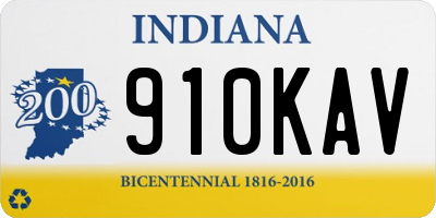 IN license plate 910KAV