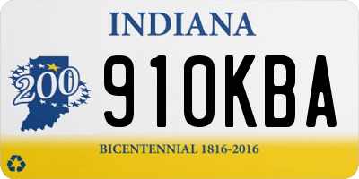IN license plate 910KBA