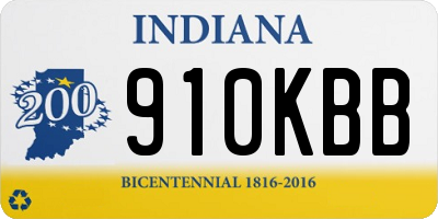 IN license plate 910KBB