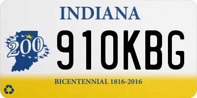 IN license plate 910KBG