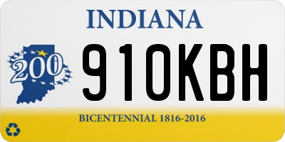IN license plate 910KBH