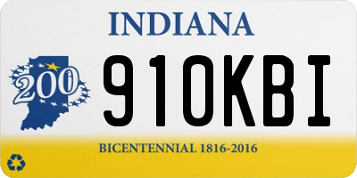 IN license plate 910KBI