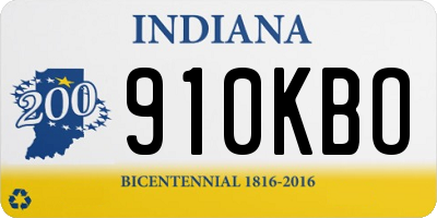 IN license plate 910KBO