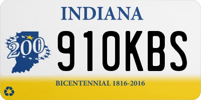 IN license plate 910KBS