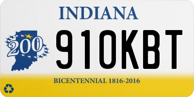 IN license plate 910KBT