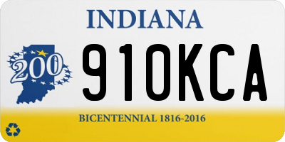 IN license plate 910KCA