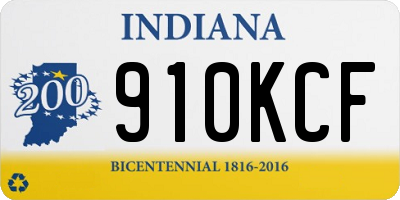 IN license plate 910KCF