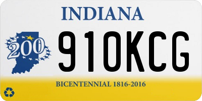 IN license plate 910KCG
