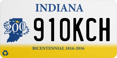 IN license plate 910KCH