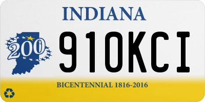 IN license plate 910KCI