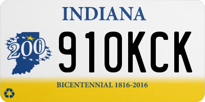 IN license plate 910KCK