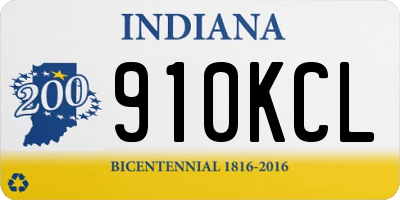 IN license plate 910KCL