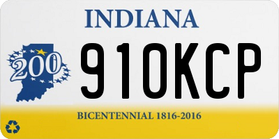 IN license plate 910KCP
