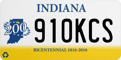 IN license plate 910KCS