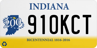 IN license plate 910KCT