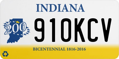 IN license plate 910KCV
