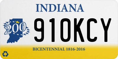 IN license plate 910KCY