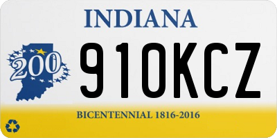 IN license plate 910KCZ