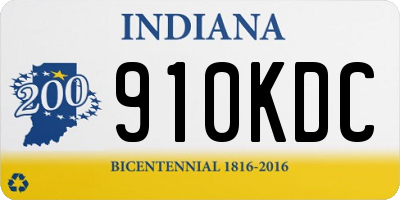 IN license plate 910KDC
