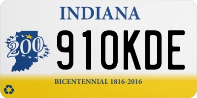 IN license plate 910KDE