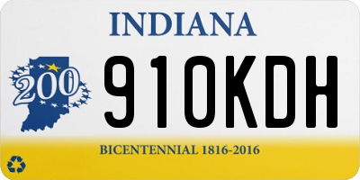 IN license plate 910KDH