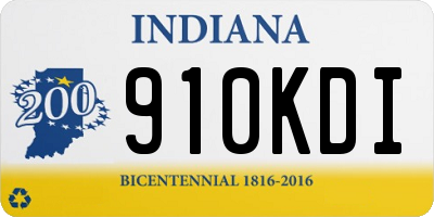 IN license plate 910KDI