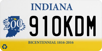 IN license plate 910KDM