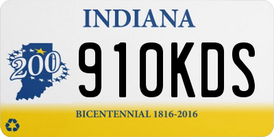 IN license plate 910KDS