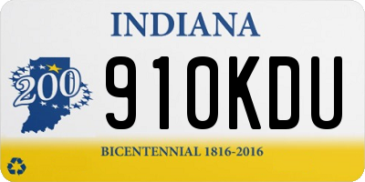 IN license plate 910KDU