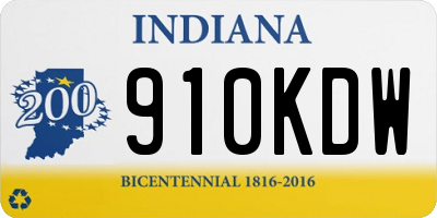 IN license plate 910KDW