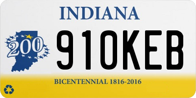 IN license plate 910KEB